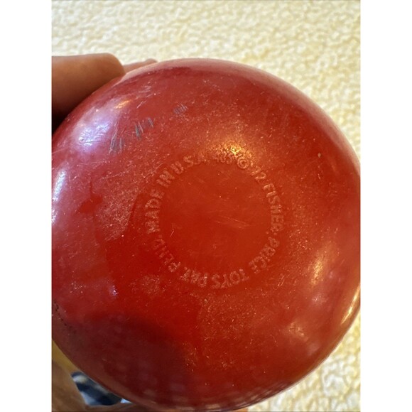 Vintage Fisher Price Happy Apple Short Stem Roly Poly Chime Fruit 1972 Toy Works - Picture 5 of 6